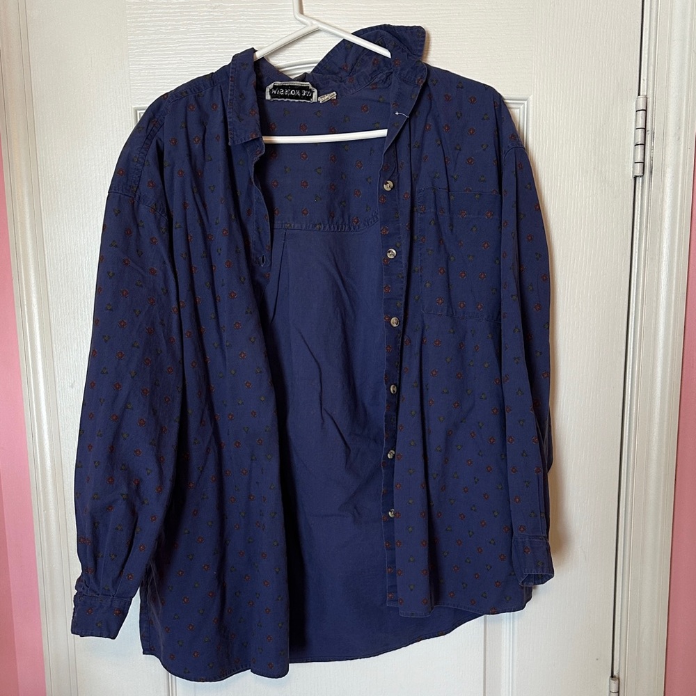 Women's Blue Button Down Shirt